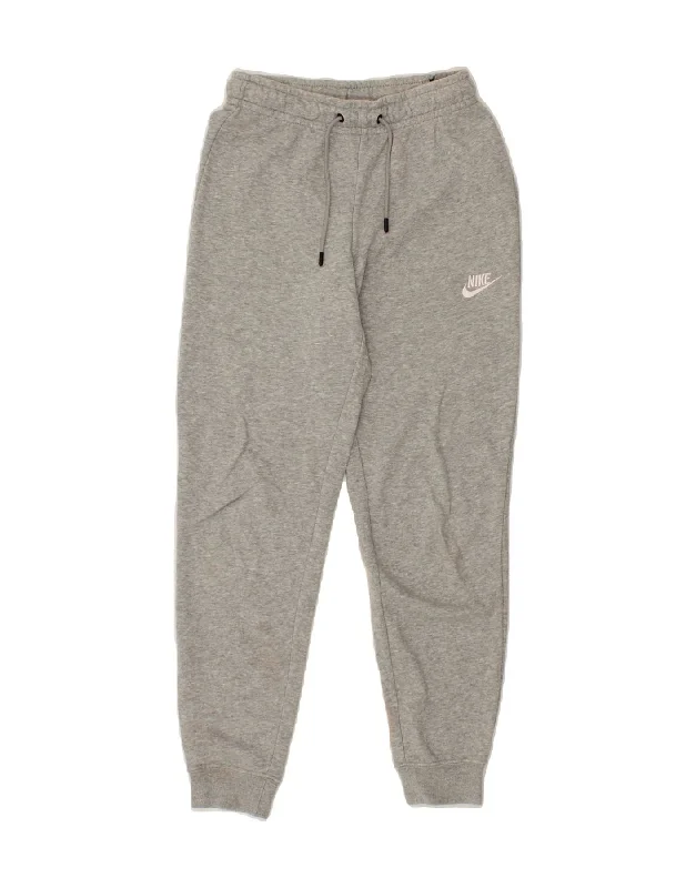 NIKE Womens Tracksuit Trousers Joggers UK 6 XS Grey Cotton