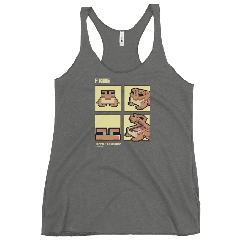 Minecraft Frog Hoppin and Hangin Women's Tri-Blend Racerback Tank Top