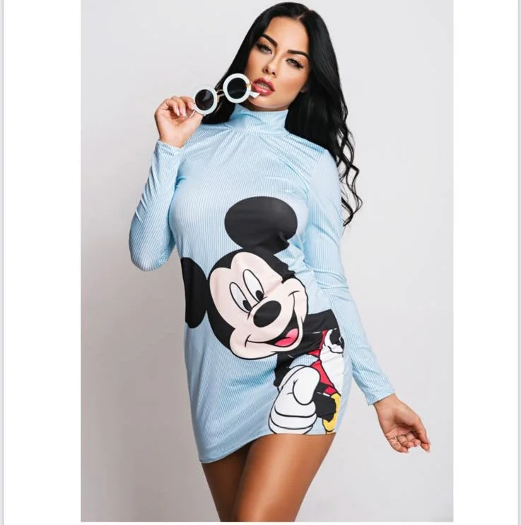 Mickey White & Blue Dress