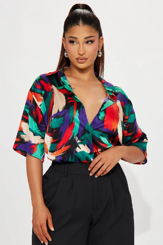 Aruba Satin Shirt - Multi Color