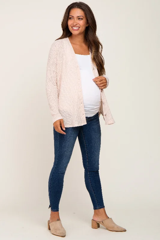 beige-waffle-knit-button-down-maternity-top-1