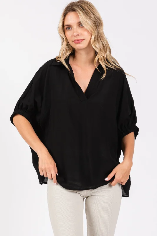 black-v-neck-short-sleeve-maternity-top-4