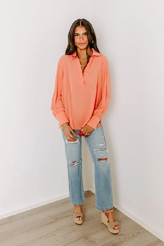 Charleston Getaway Shift Top in Coral