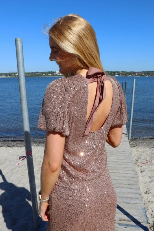 Liberte - Paige-Ss-Blouse - Brown Sequins