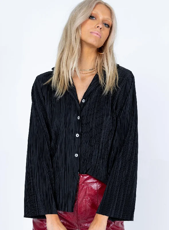 Louie Pleated Shirt Black