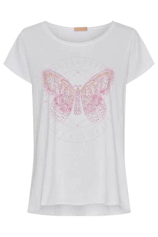 Forudbestilling - Marta Du Chateau - Mdcmarie T-Shirt - Rosa Butterfly