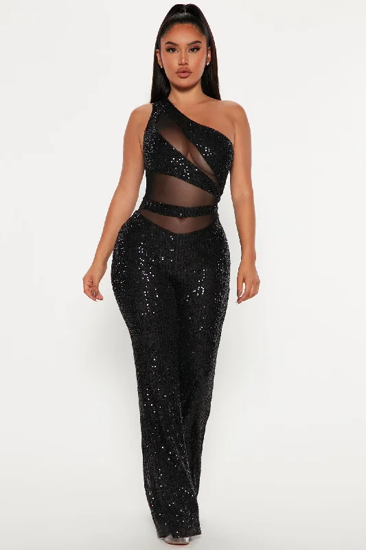 Nadine Sequin Jumpsuit - Black