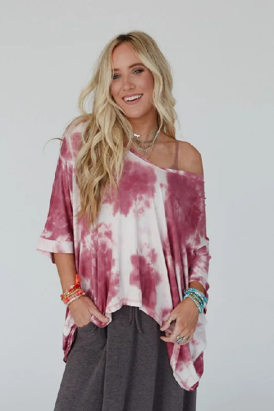 Sunny Daydream Tie Dye Top - Mauve